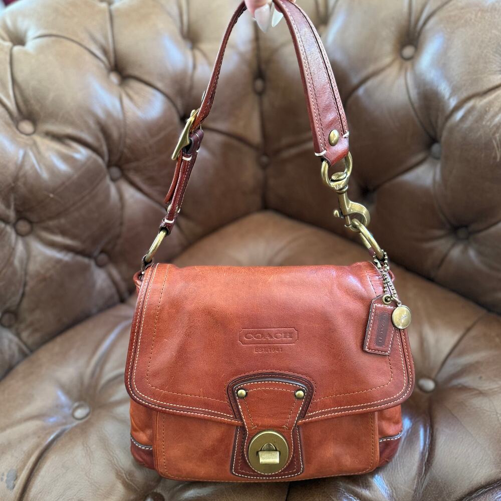 Vintage Coach Legacy Ali 10327 Whiskey Leather Shoulder Bag